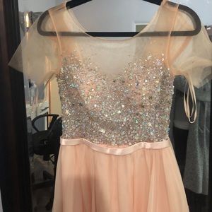 Cinderella Dresses - Cinderella high low light peach gown Cinderella Dresses - Cinderella high low light peach gown